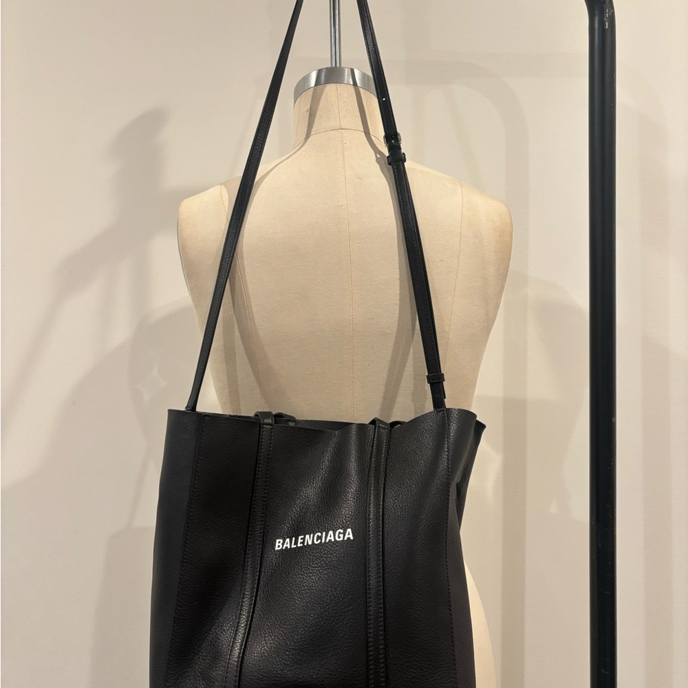 Balenciaga Black Leather Tote Bag